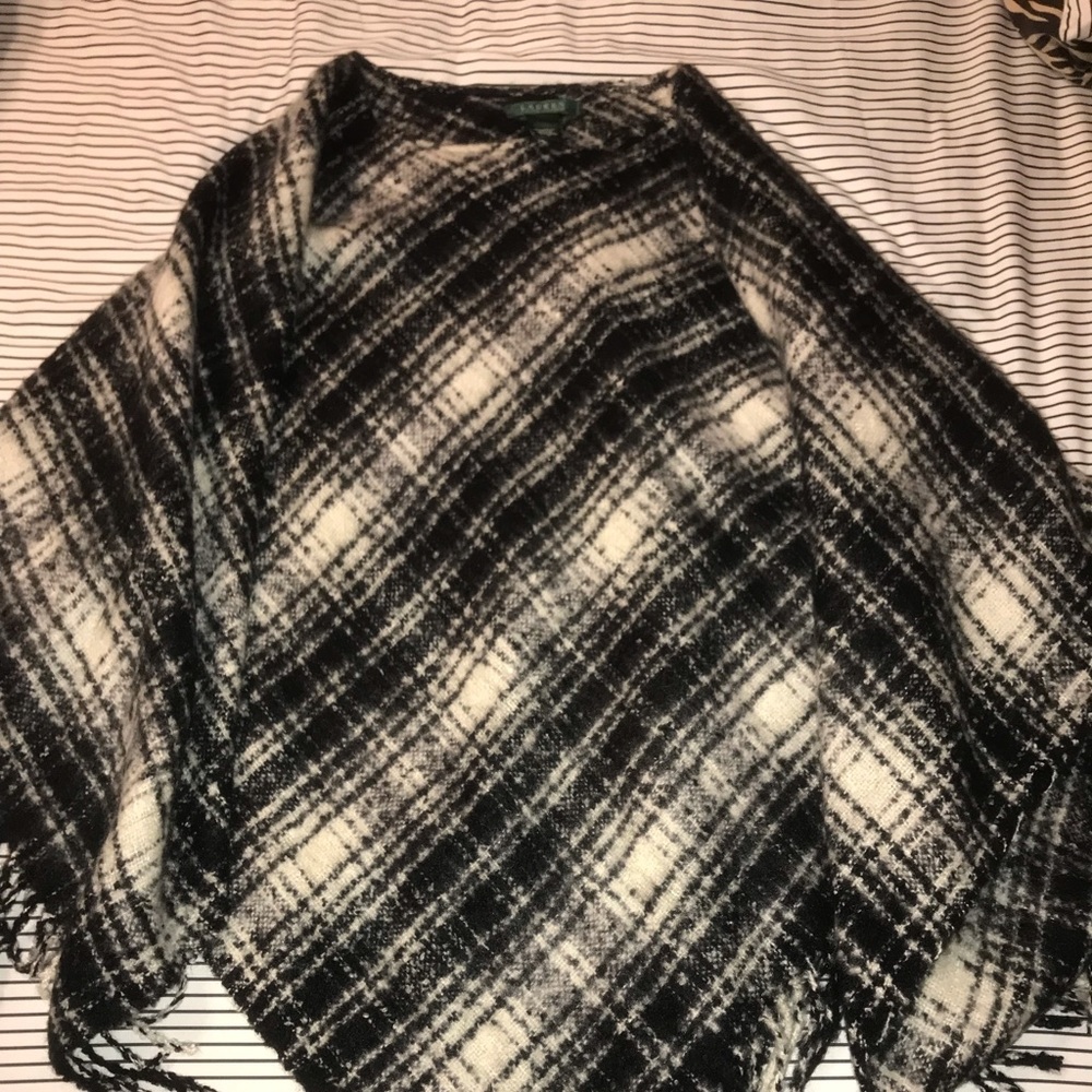 Ralph Lauren Plaid Poncho Scarf